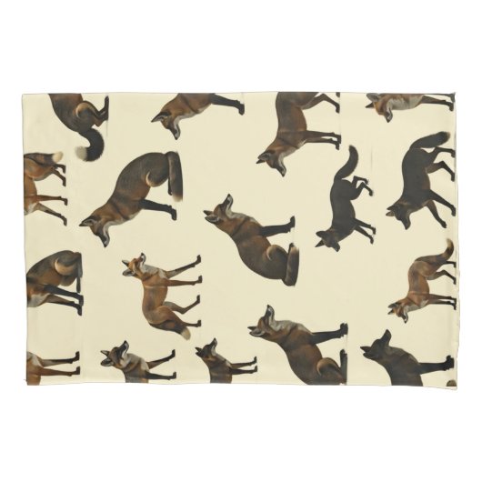 Wildlife Landschap Silhouet Patroon – Design 1 Kussensloop (Voorkant)