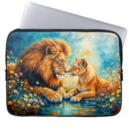 Wildlife Leeuw Leeuwin fantasie romantische kunst Laptop Sleeve