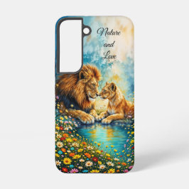Wildlife Leeuw Leeuwin fantasie romantische kunst Samsung Galaxy Hoesje