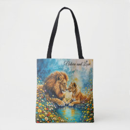 Wildlife Leeuw Leeuwin fantasie romantische kunst Tote Bag