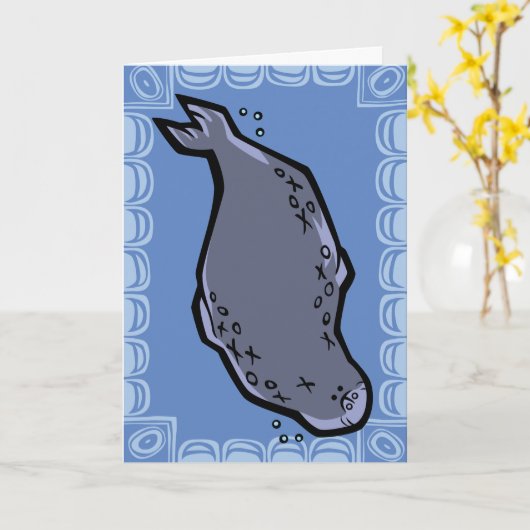 Wildlife Leopard Seal Puzzle Wenskaart Kaart (Gele Bloem)