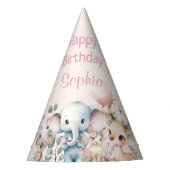 Wildlife Leuke Dieren Roze Verjaardagsfeest Feesthoedjes (Voorkant)