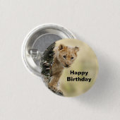 Wildlife Lion Cub Foto van Birthday Ronde Button 3,2 Cm (Voorkant /achterkant)