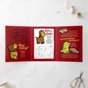 Wildlife Lion Puzzle Wenskaart Trivoudig Drieluik Wenskaart