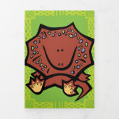 Wildlife Lizard Puzzle Wenskaart Trifold Drieluik Wenskaart (Cover)