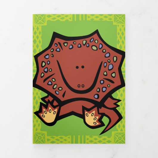 Wildlife Lizard Puzzle Wenskaart Trifold Drieluik Wenskaart (Cover)