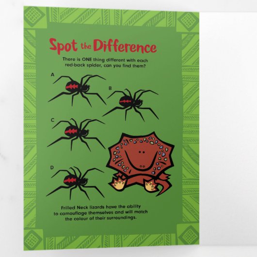 Wildlife Lizard Puzzle Wenskaart Trifold Drieluik Wenskaart (Binnenzijde eerst)