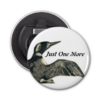 Wildlife Loon Bottle Opener, Zakformaat Button Flesopener