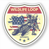 Wildlife Loop Road motorreis zuid dako Sticker (Voorkant)