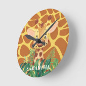 Wildlife Loveable Giraffe Baby  Ronde Klok (Hoek)