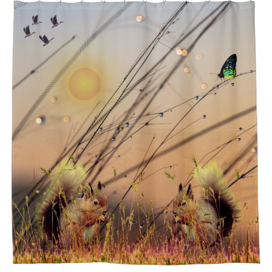 Wildlife Lover - Morning Sunshine Douchegordijn (Voorkant)