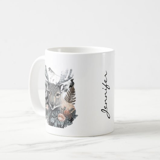 Wildlife Lovers Bird and Deer Mok (Voorkant links)