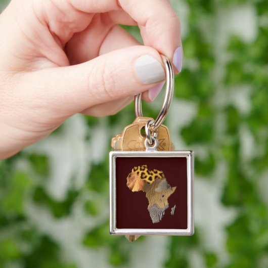 Wildlife Map of AFRICA Sleutelhanger (Hand)