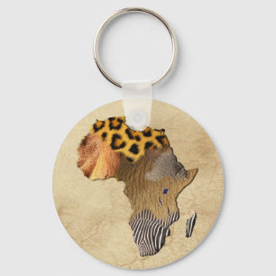 Wildlife Map of AFRICA Sleutelhanger