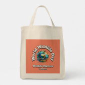Wildlife Matters. Wereld Natuur Dag (WWD) Tote Bag (Achterkant)