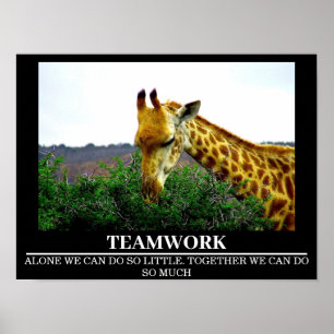 Wildlife Motivatie Posters Giraffe Teamwork