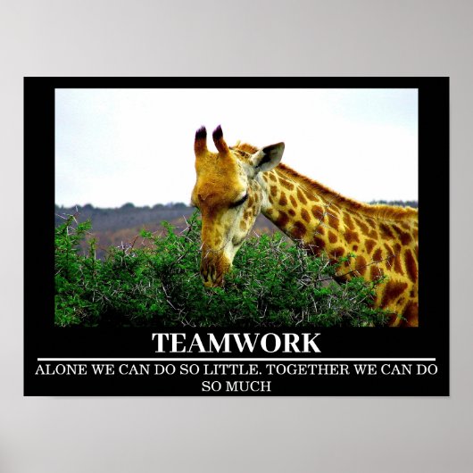 Wildlife Motivatie Posters Giraffe Teamwork (Voorkant)