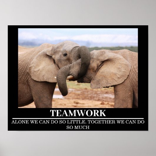 Wildlife Motivatie Posters Olifant Teamwerk (Voorkant)