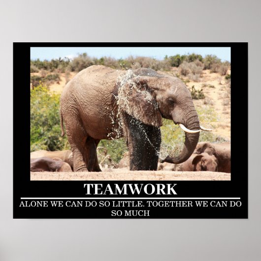 Wildlife Motivatie Posters Olifant Teamwork (Voorkant)