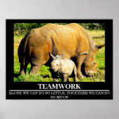 Wildlife Motivatie Posters Rhinos Teamwork (Voorkant)