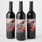 Wildlife Natuur California Quail Bird Wijn Etiket (Flessen)