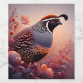 Wildlife Natuur California Quail Bird Wijn Etiket (Enkel label)