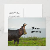 Wildlife Nijlpaard Foto Verjaardag Briefkaart (Voorkant / Achterkant)