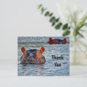Wildlife Nijlpaard Water Foto Bedankt Briefkaart (Staand voorkant)