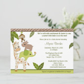 Wildlife Oerwoud MONKEY Baby shower nodigt WJC uit Kaart (Staand voorkant)