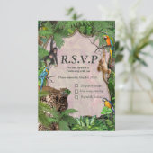 Wildlife Oerwoud Planten & Dieren RSVP Kaartje (Staand voorkant)