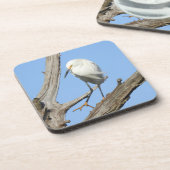 Wildlife onderzetter set, besneeuwde zilverreiger, (Linkerzijde)