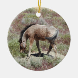 Wildlife ornament, wild paard, wilde dieren, natuu keramisch ornament