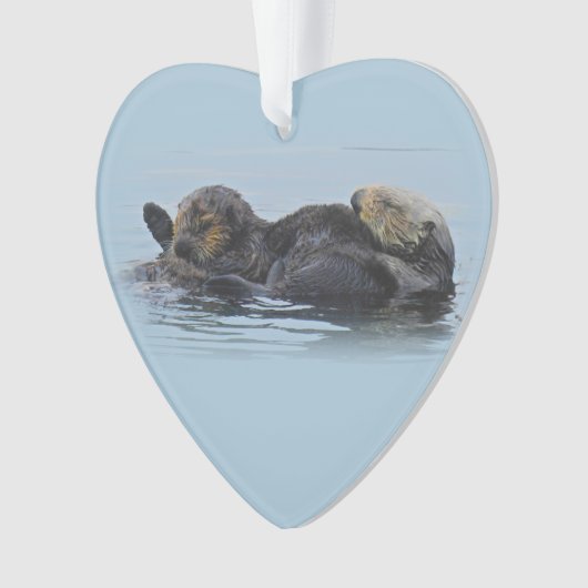 Wildlife ornament, zeeleven, zee otters ornament (voorkant)