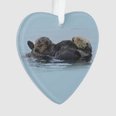 Wildlife ornament, zeeleven, zee otters ornament (voorkant)