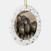 Wildlife Otter Stars kerstversiering Keramisch Ornament (Rechts)
