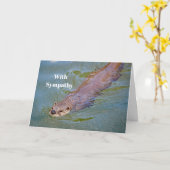 Wildlife Otter Swimming Photo Sympathie Kaart (Gele Bloem)