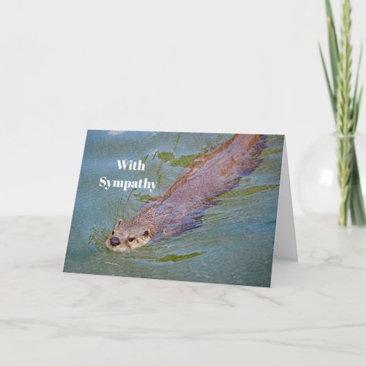 Wildlife Otter Swimming Photo Sympathie Kaart (Voorkant)