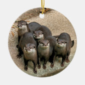 Wildlife Otters kerstversiering Keramisch Ornament (Voorkant)