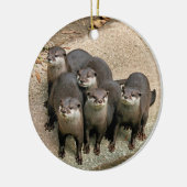 Wildlife Otters kerstversiering Keramisch Ornament (Links)