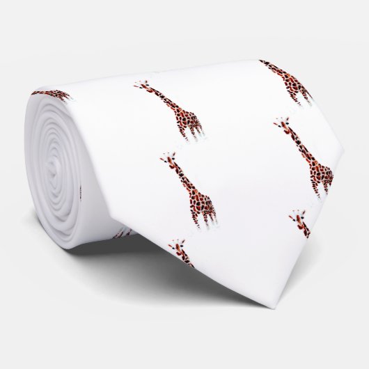 Wildlife Pattern Fun Giraffe Stropdas (Opgerold)