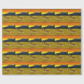 Wildlife Pattern Sunset Gazelle Runing Cadeaupapier (Vlak)