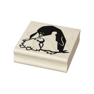 Wildlife Penguin Wood Art Stamp Rubberstempel