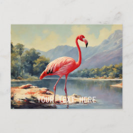 Wildlife Pink Flamingo River Mountain  Briefkaart