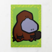 Wildlife Platypus Puzzle Wenskaart Trifold Drieluik Wenskaart (Cover)