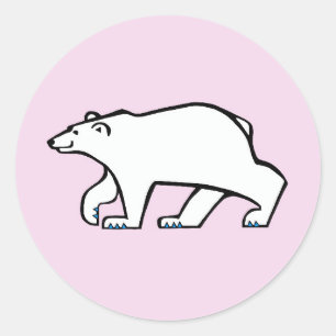 Wildlife POLAR BEER - Behoud - Arctic pink Ronde Sticker