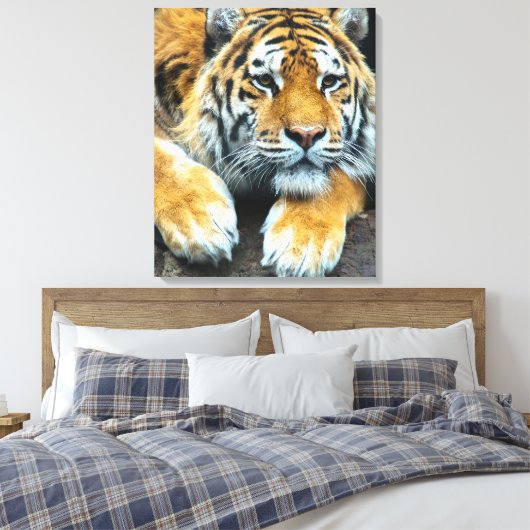 Wildlife Portret van een Tijger Canvas Afdruk (Insitu (Slaapkamer))