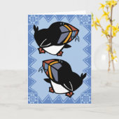 Wildlife Puffins Puzzle Wenskaart Kaart (Gele Bloem)