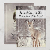 Wildlife Quote Woodland Deer Snow Winter Holiday Feestdagenkaart (Voorkant / Achterkant)