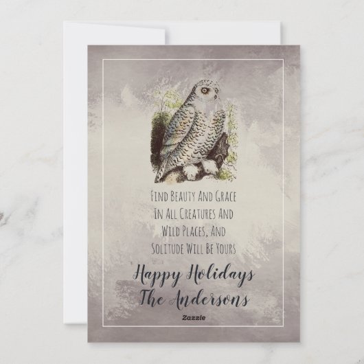 Wildlife Quote Woodland Deer Snow Winter Holiday Feestdagenkaart (Achterkant)