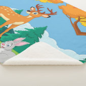 Wildlife Raccoon Chipmunk Rabbit Deer Herfst Lands Sherpa Deken (3/4)